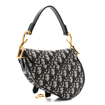 Christian Dior Oblique Mini Saddle Bag Blue 3 of 13