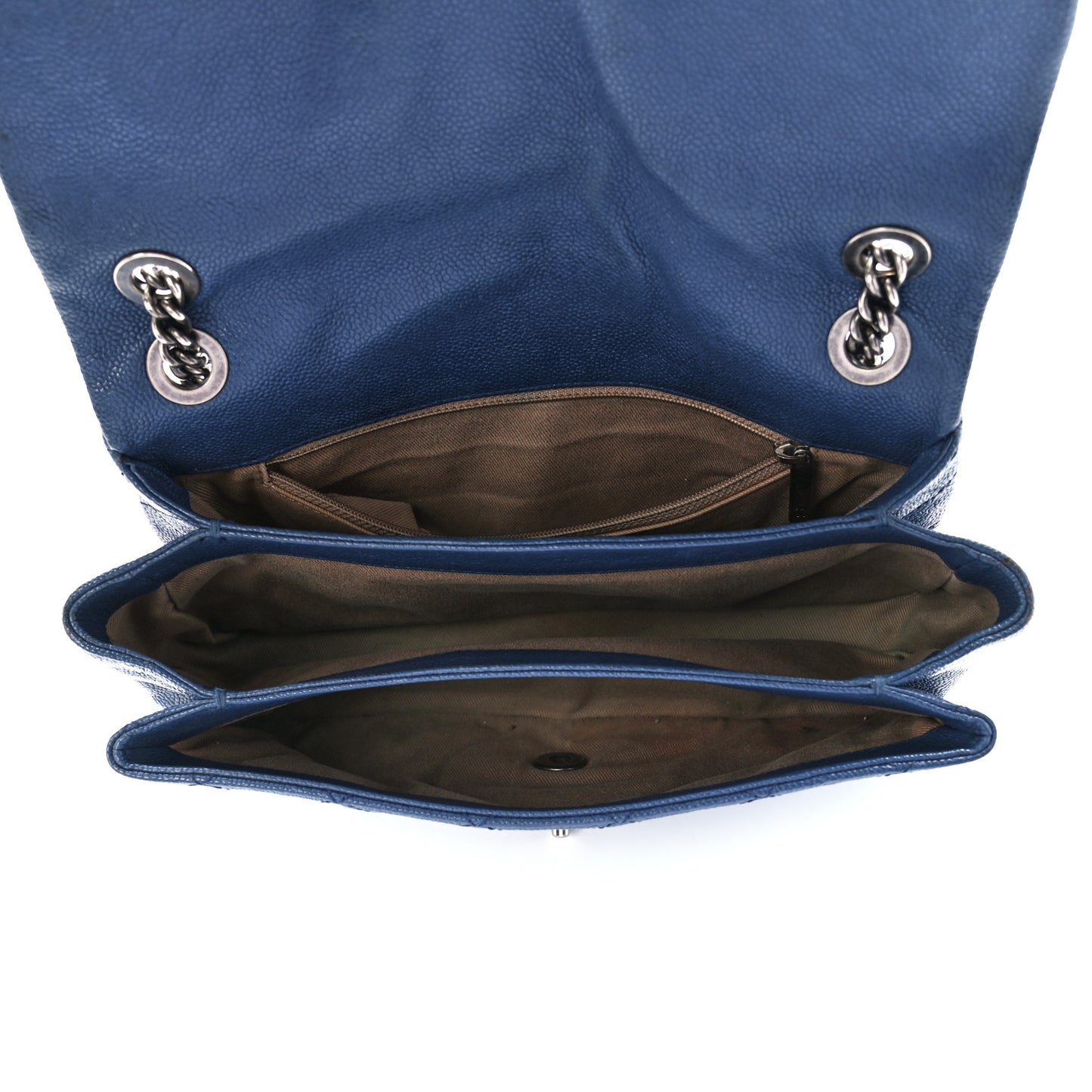 Caviar Quilted Medium Simply CC Flap Blue