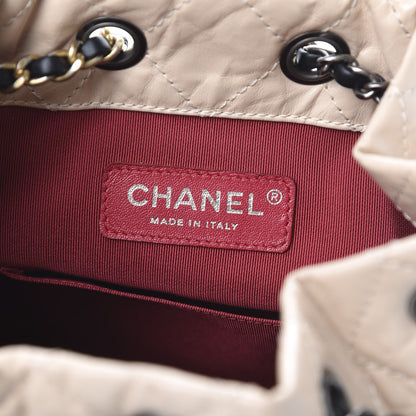 Chanel Aged Calfskin Quilted Small Gabrielle Backpack Beige Black 5 of 12
