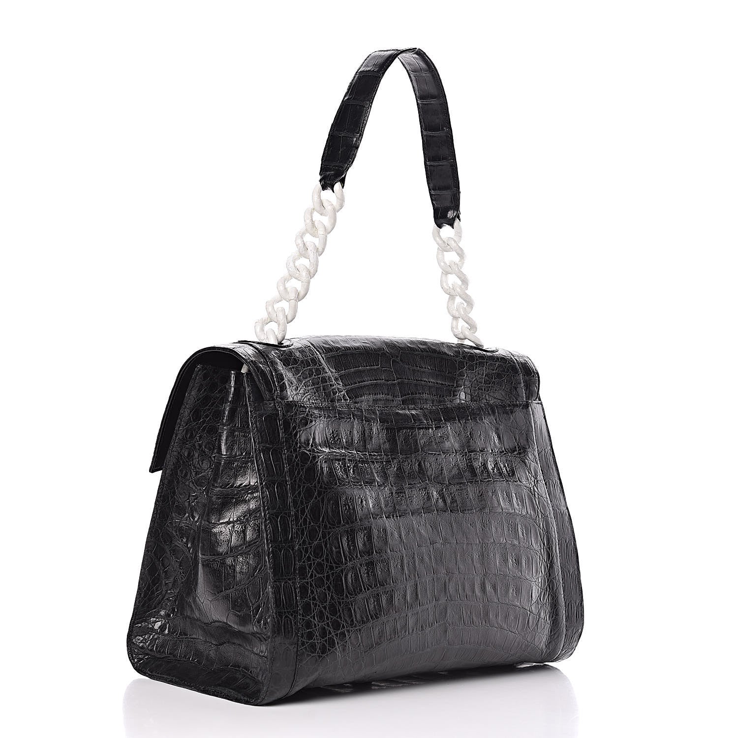 Nancy Gonzalez Crocodile Chain Flap Bag Black 3 of 10
