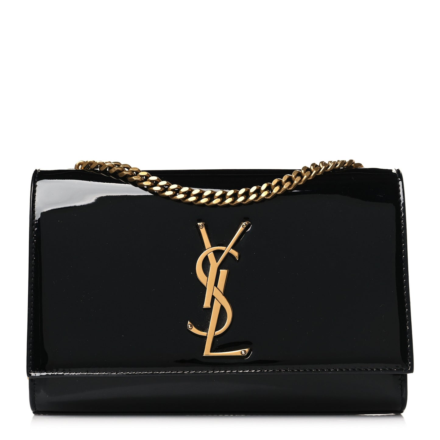 Patent Small Monogram Kate Satchel Black