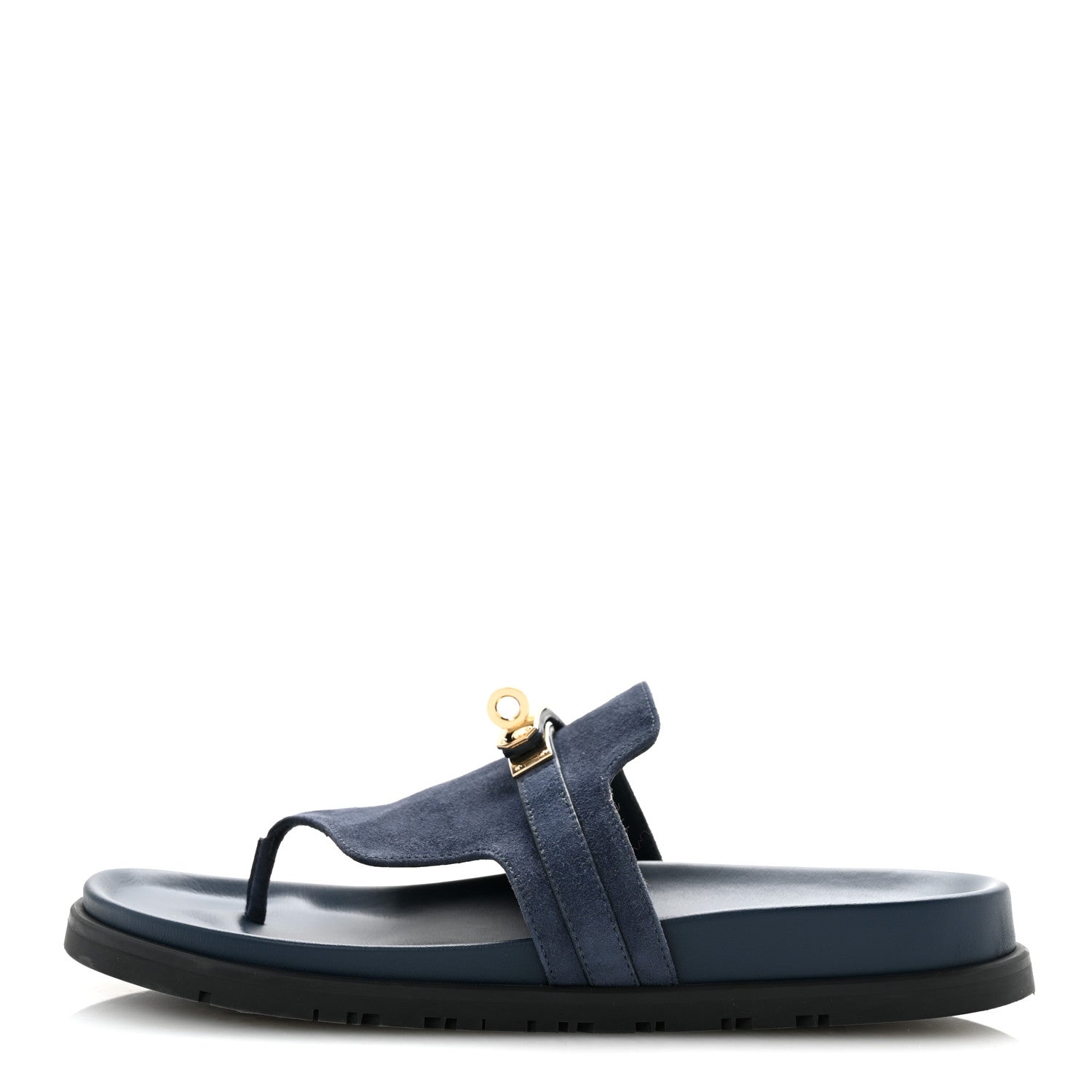 Hermes Suede Goatskin Womens Empire Sandals 39.5 Bleu Celeste 1 of 10