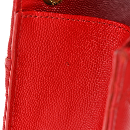 Saint Laurent Grain De Poudre Textured Mixed Matelasse Triquilt Medium Monogram Satchel New Red 17 of 18
