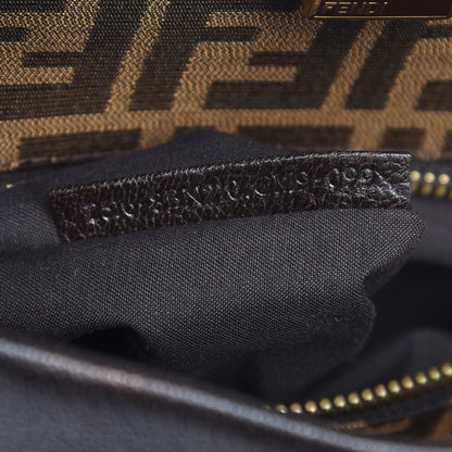 Fendi Goatskin Zucca Ombre Large Peekaboo Iconic Satchel Moro Gold Tobacco 10 of 10