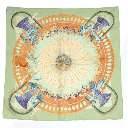 Hermes Silk Le J Aime Pocket Square Scarf 2 of 6