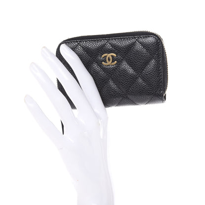 Chanel Caviar Quilted Zip Coin Purse Black 2 of 9