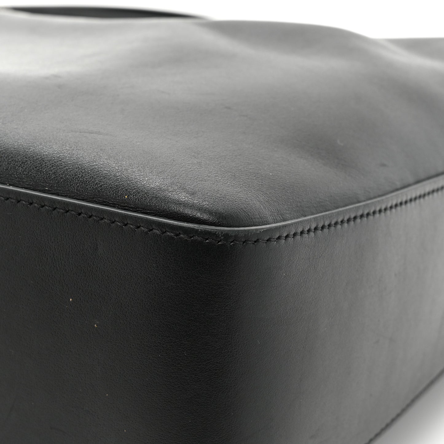 Smooth Calfskin Small Moon Cut Out Shoulder Bag Black