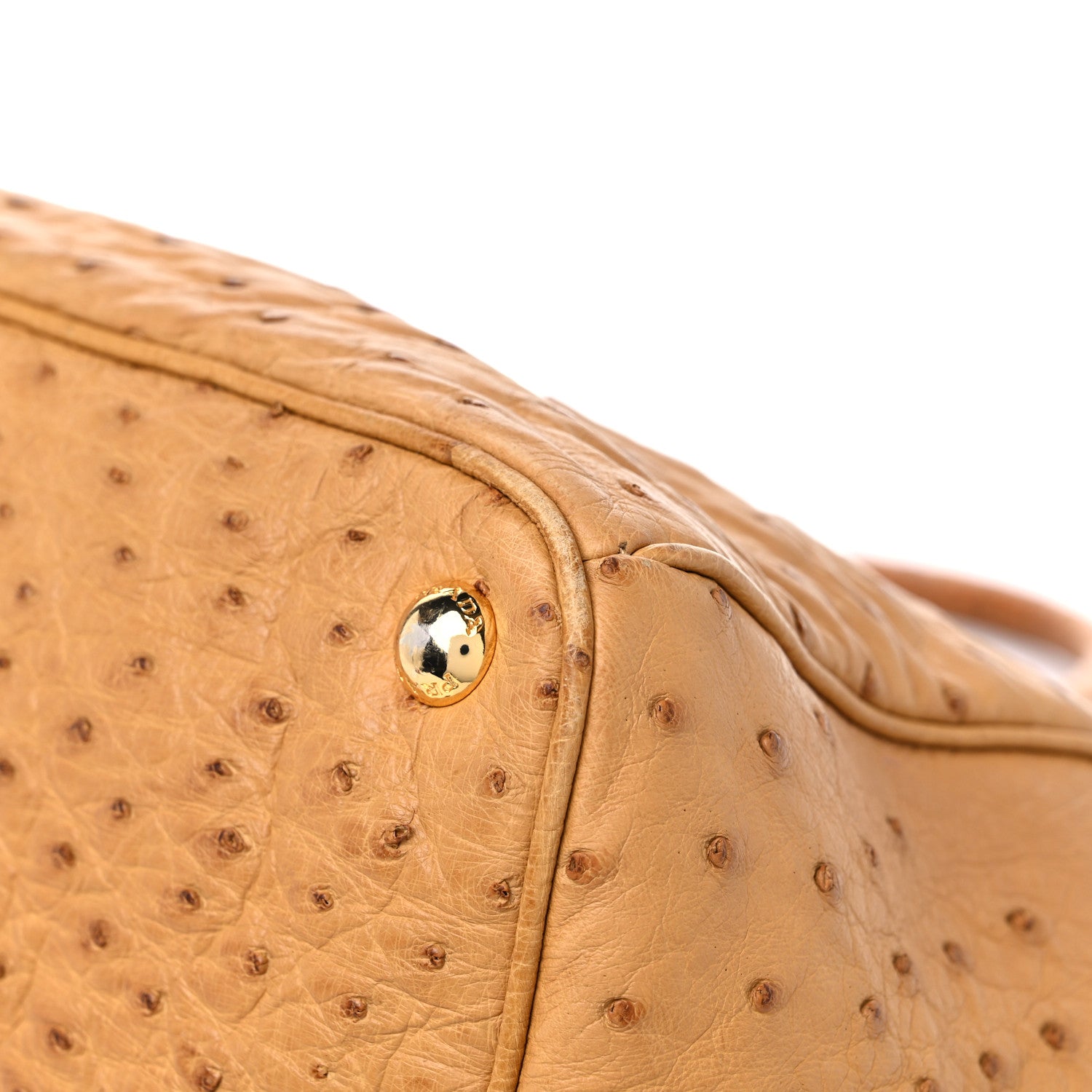 Prada Ostrich Executive Tote Cognac 10 of 13