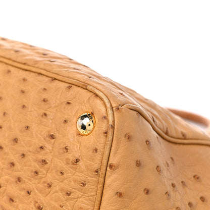 Prada Ostrich Executive Tote Cognac 10 of 13