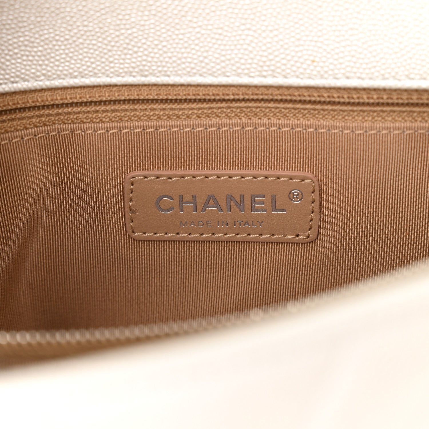 Chanel Iridescent Caviar Chevron Quilted Small Coco Handle Flap White 6 of 11