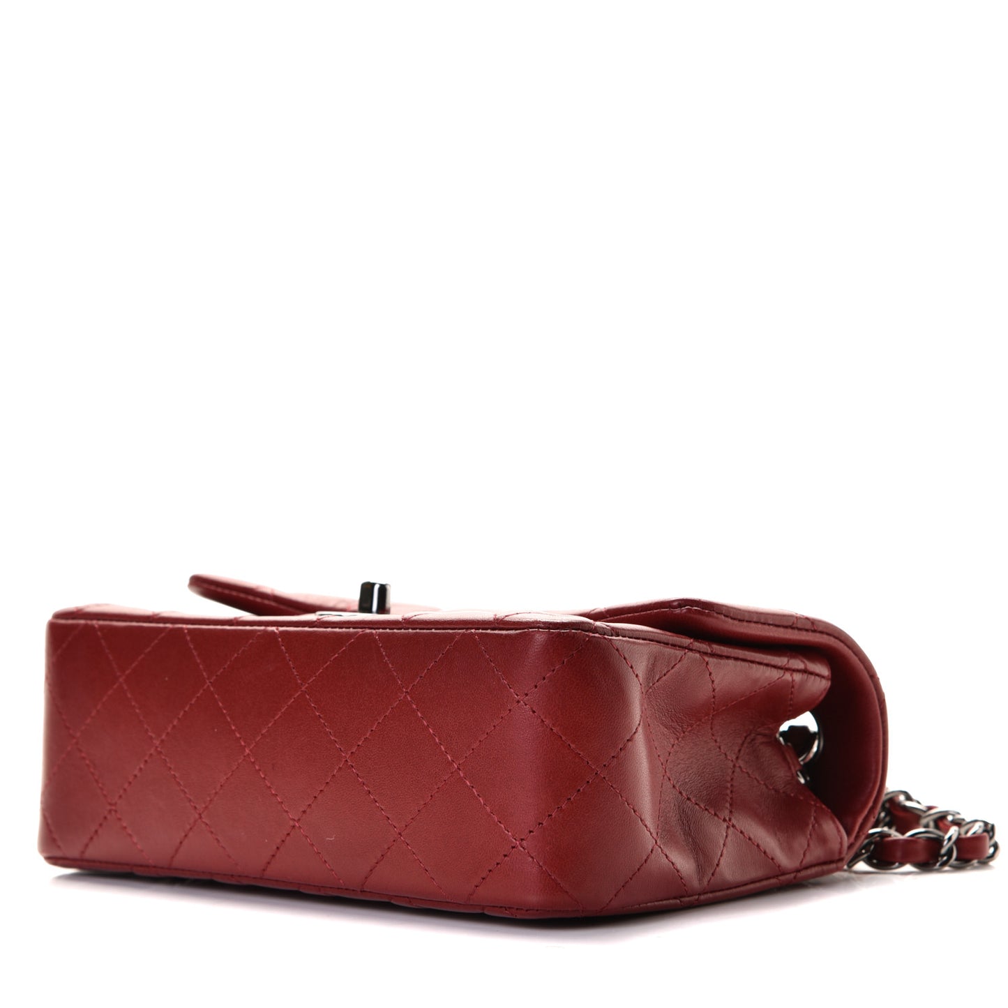 Lambskin Quilted Mini Rectangular Flap Red