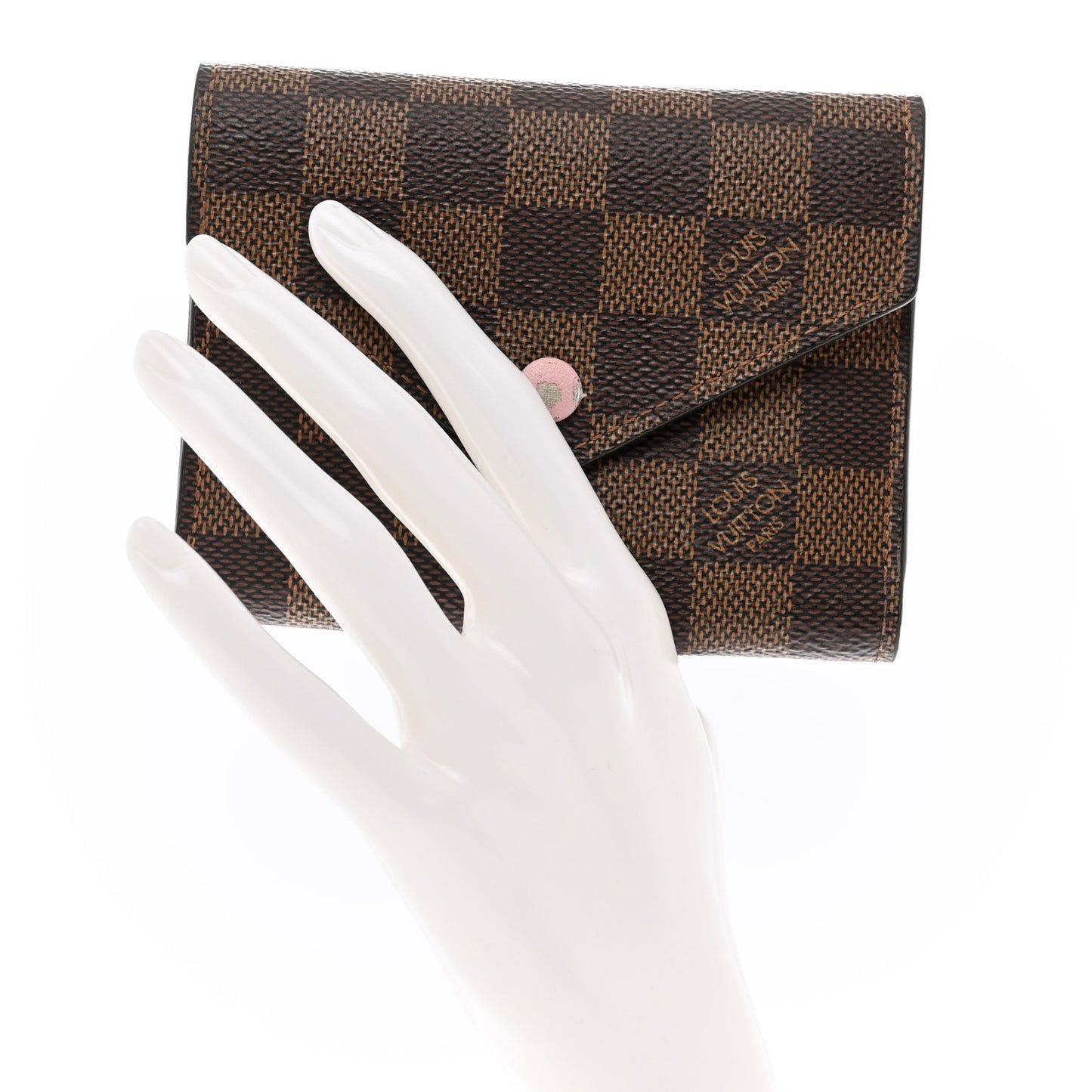Damier Ebene Victorine Wallet Rose Ballerine