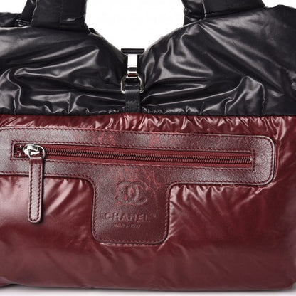 Chanel Nylon Quilted Coco Cocoon Medium Reversible Tote Black Red 19 of 20