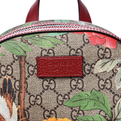 Gucci GG Supreme Monogram Tian Web Small Day Backpack Beige Multicolor Red 6 of 13
