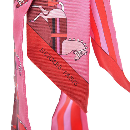 Hermes Silk Rocabar Twilly Rose Vif Bordeaux 5 of 5