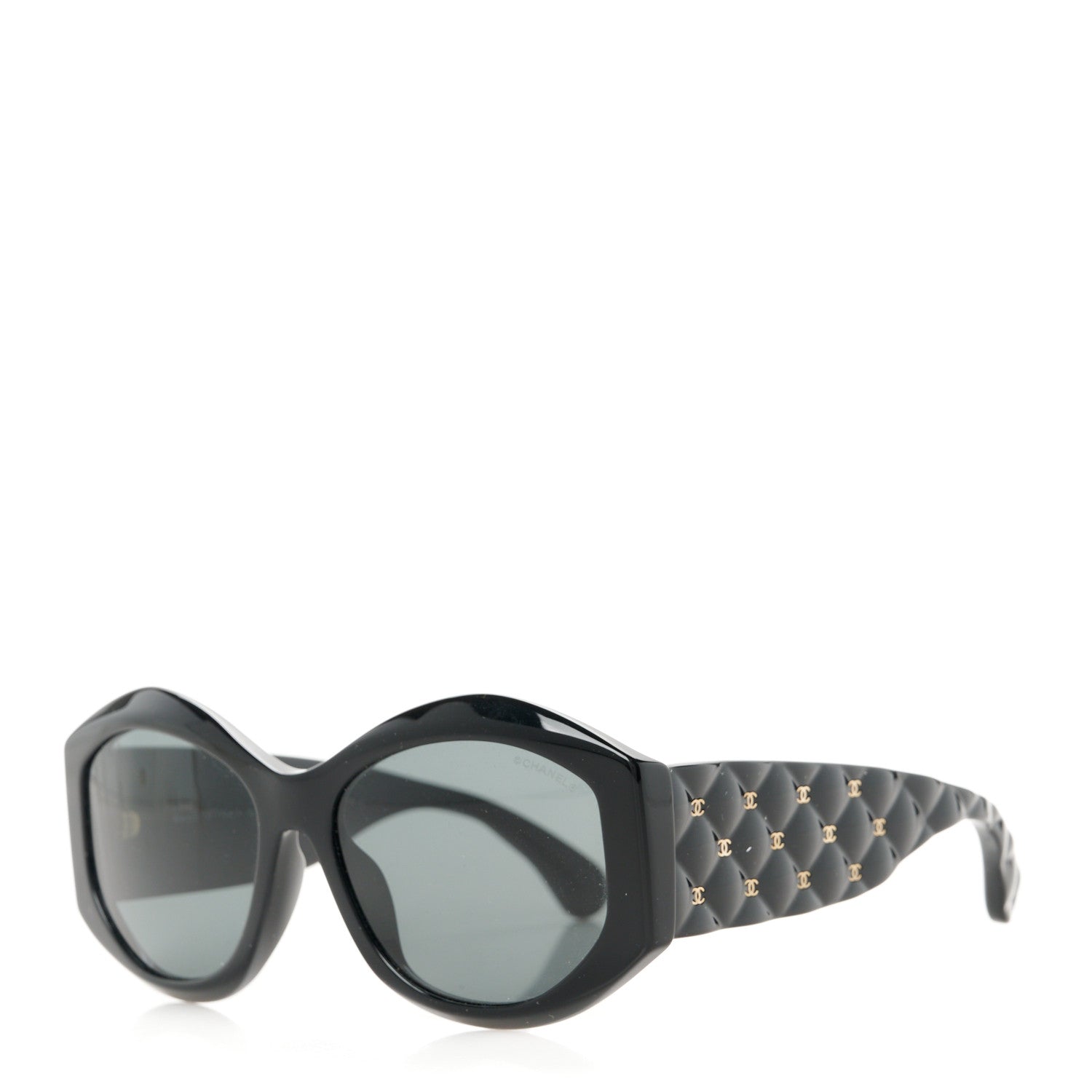 Chanel Acetate Quilted CC Sunglasses 5486-A Black 1 of 7