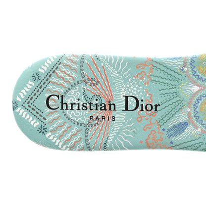Christian Dior Canvas Embroidered Dior In Lights Dway Mules Slide Sandals 38 Multicolor 6 of 12