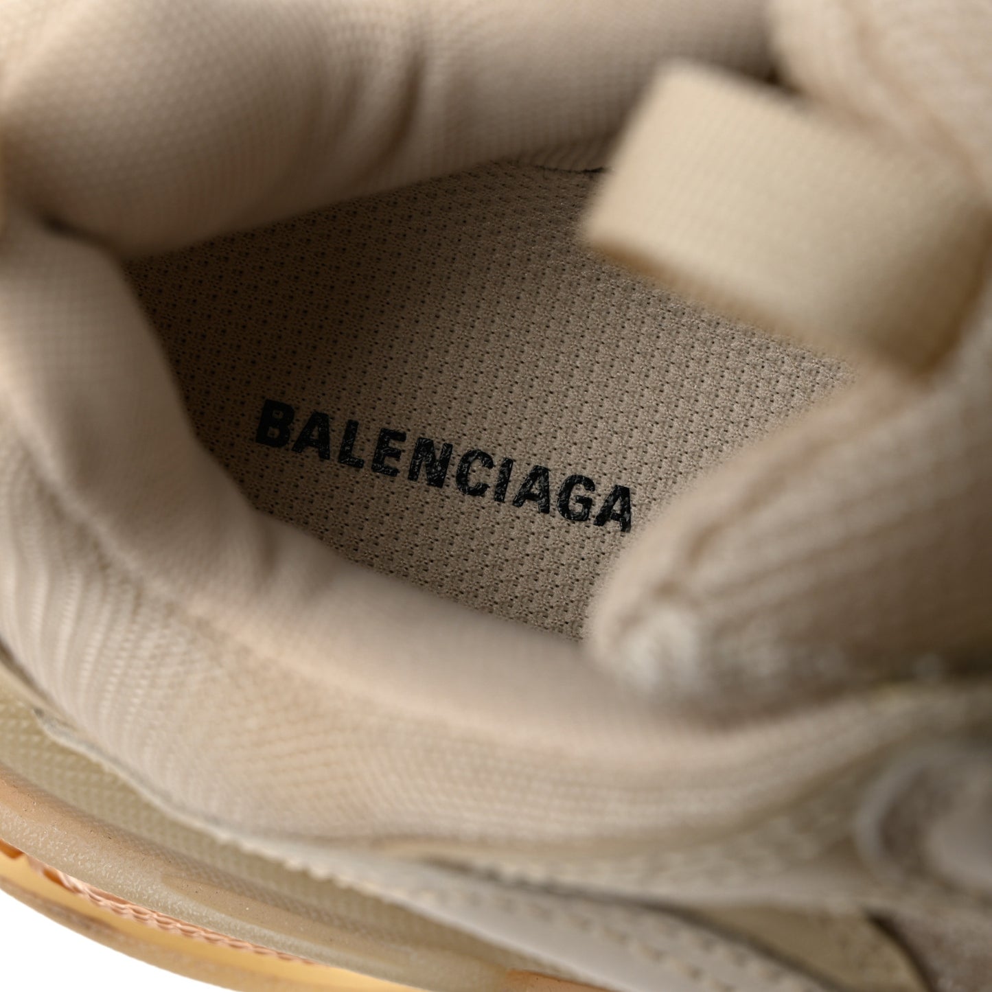 Fabric Mesh Clear Sole Womens Triple S Sneakers 37 Beige