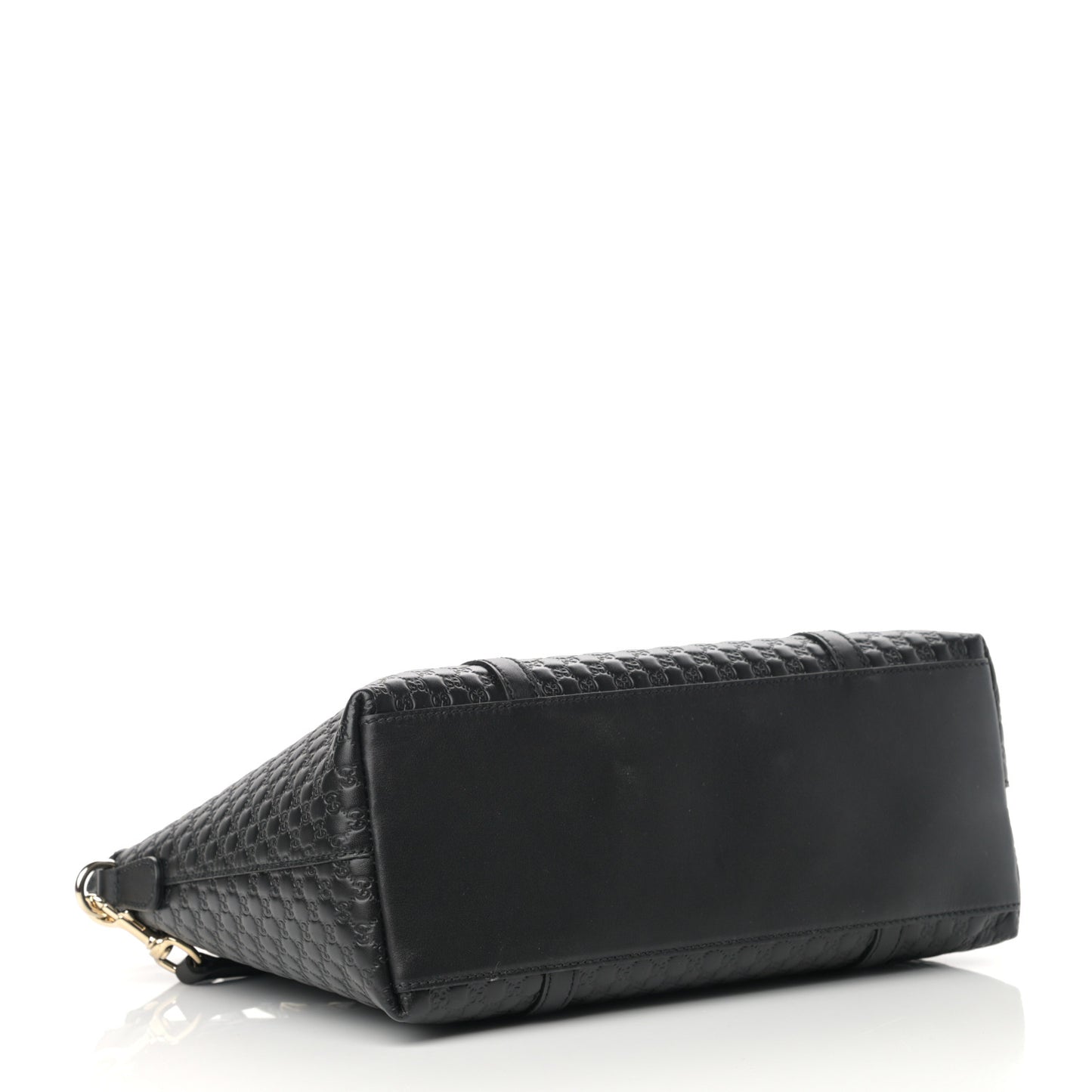 Soft Microguccissima Small Zippered Satchel Black