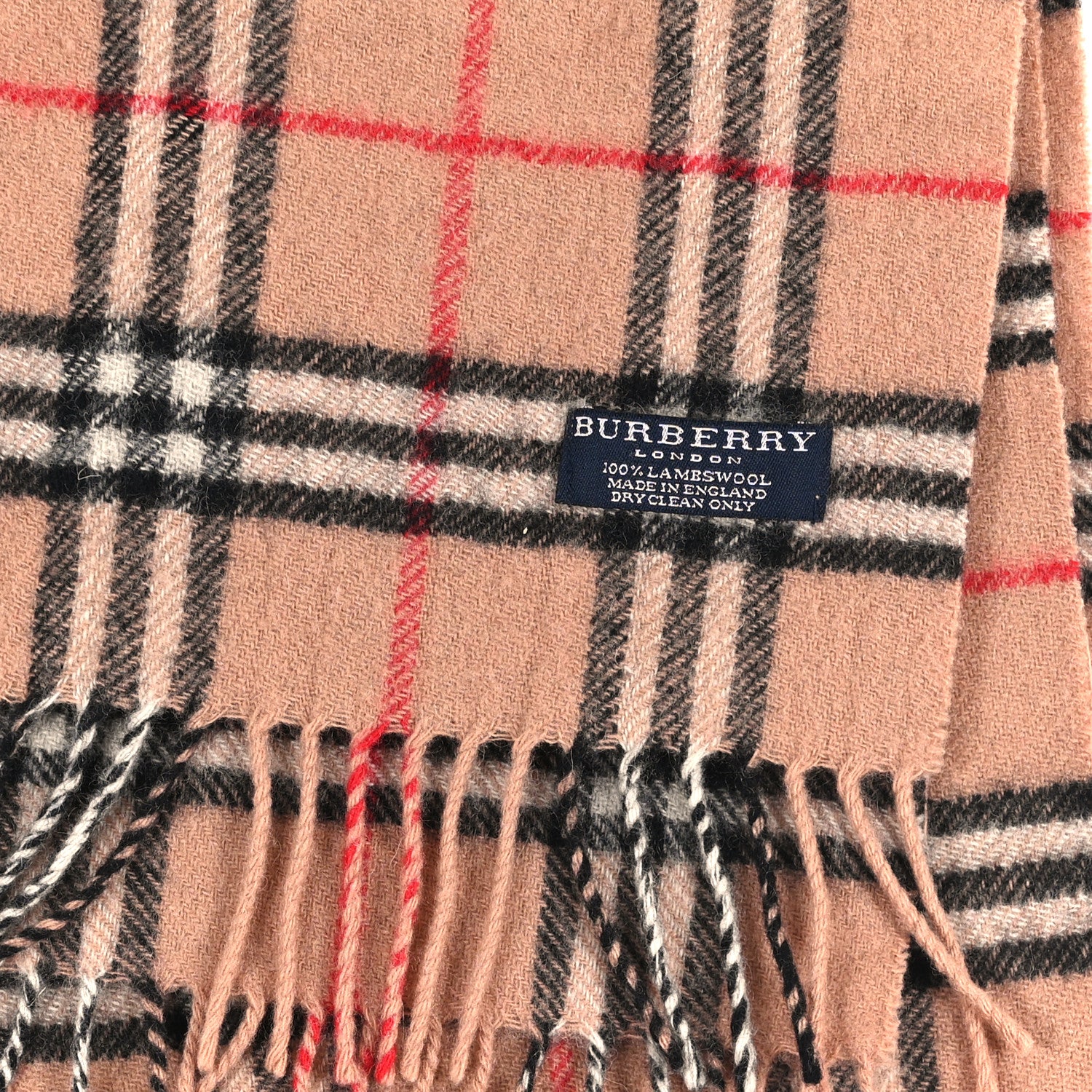 Burberry Wool House Check Fringe Scarf Camel 1849865 – FASHIONPHILE