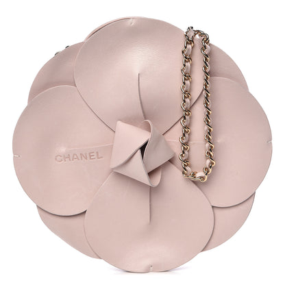 Chanel Lambskin Satin Camellia Clutch Light Pink 1 of 14