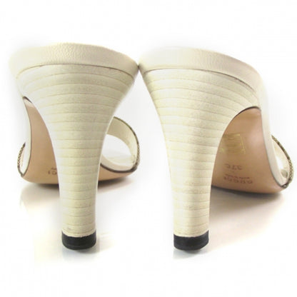 Gucci Monogram Buckle Heels 37 Ivory 3 of 7