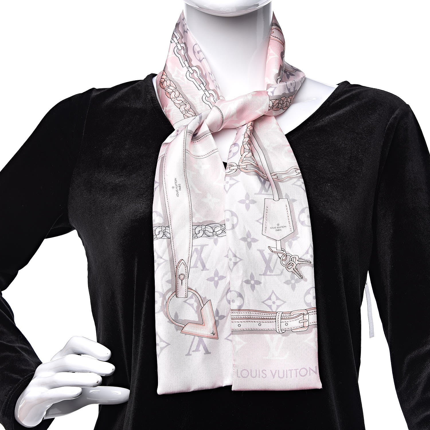 Louis Vuitton Silk Monogram Confidential Bandeau Light Pink 2 of 4