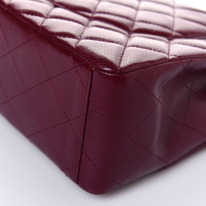 Chanel Caviar Quilted Maxi Single Flap Dark Red 12 of 15