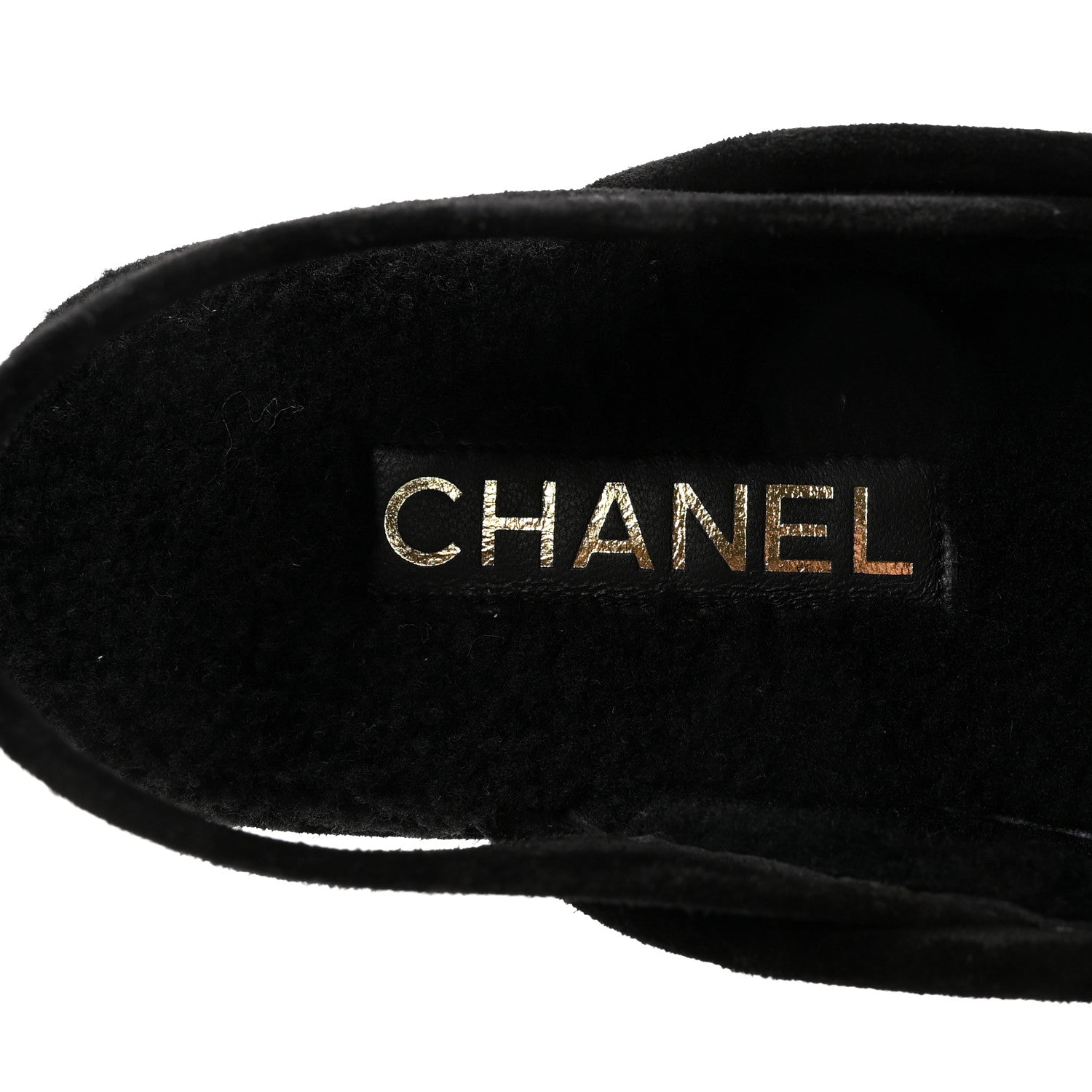 Chanel Suede Calfskin CC Slingback Loafers 39 Black 8 of 9