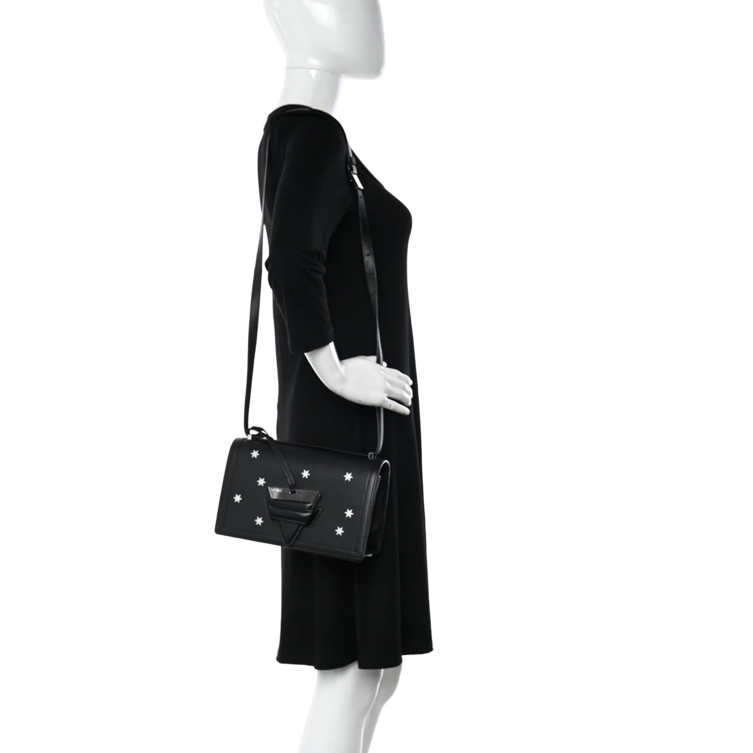 Loewe Calfskin Stars Medium Barcelona Shoulder Bag Black 2 of 9