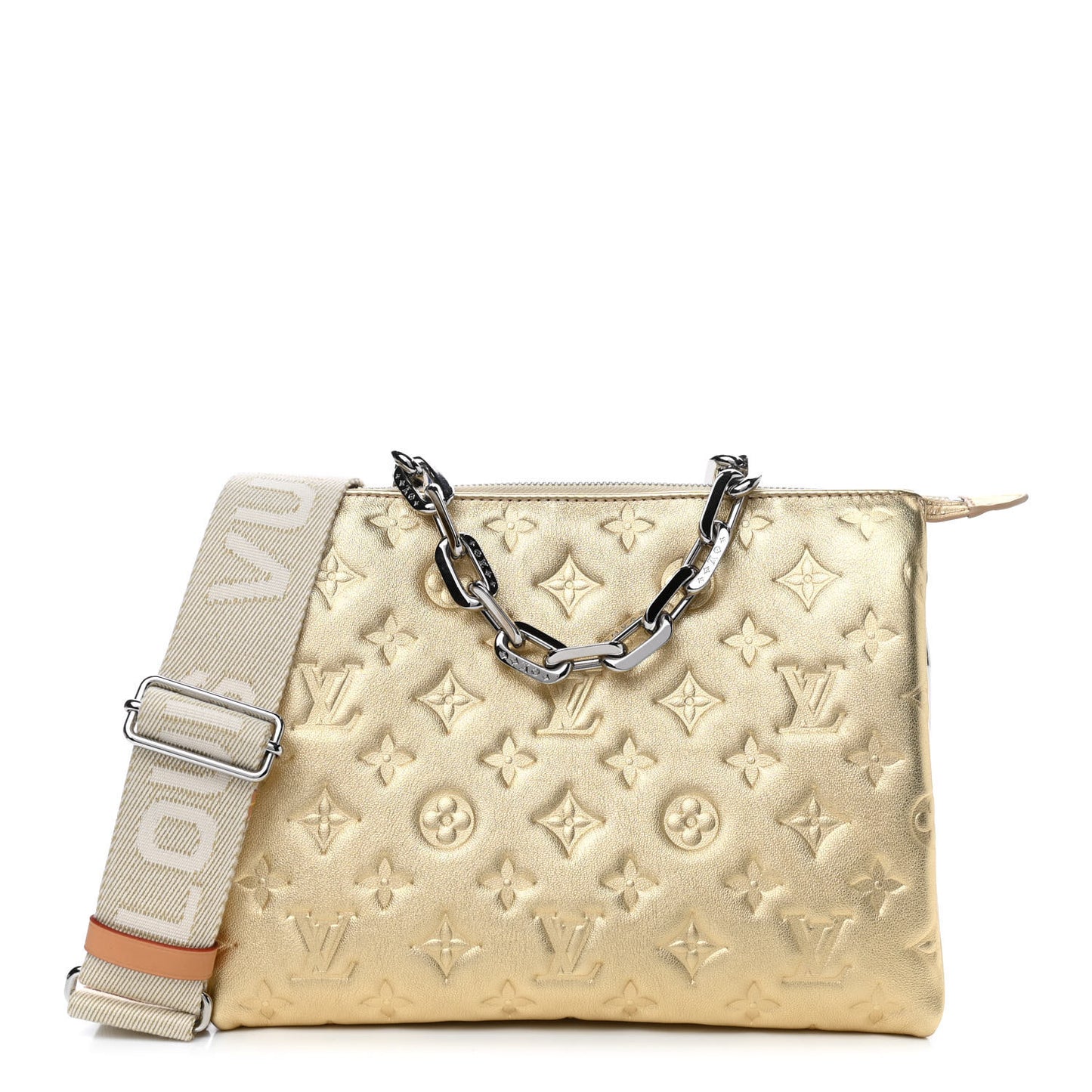 Lambskin Embossed Monogram Coussin PM Gold