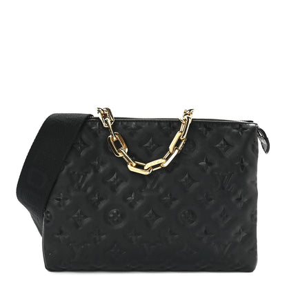 Louis Vuitton Lambskin Embossed Monogram Coussin PM Black 1 of 11