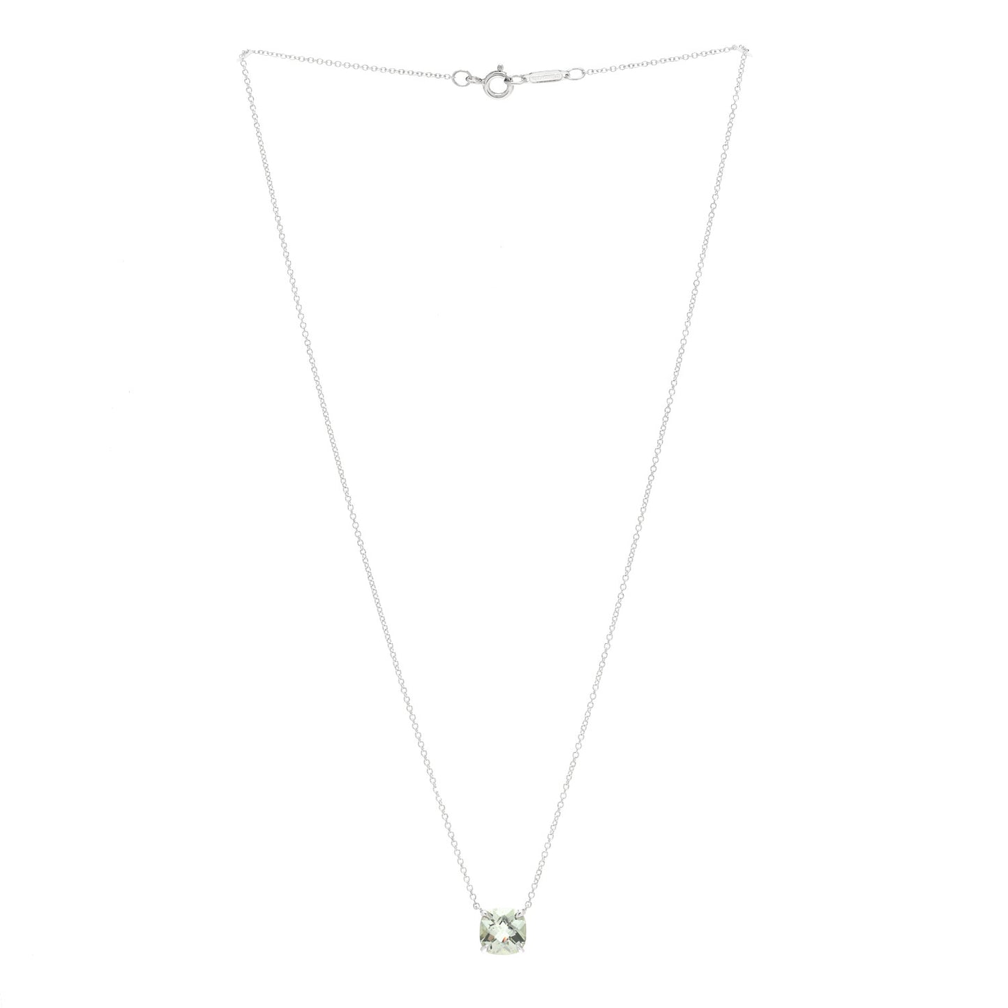 Sterling Silver Prasiolite Sparklers Pendant Necklace