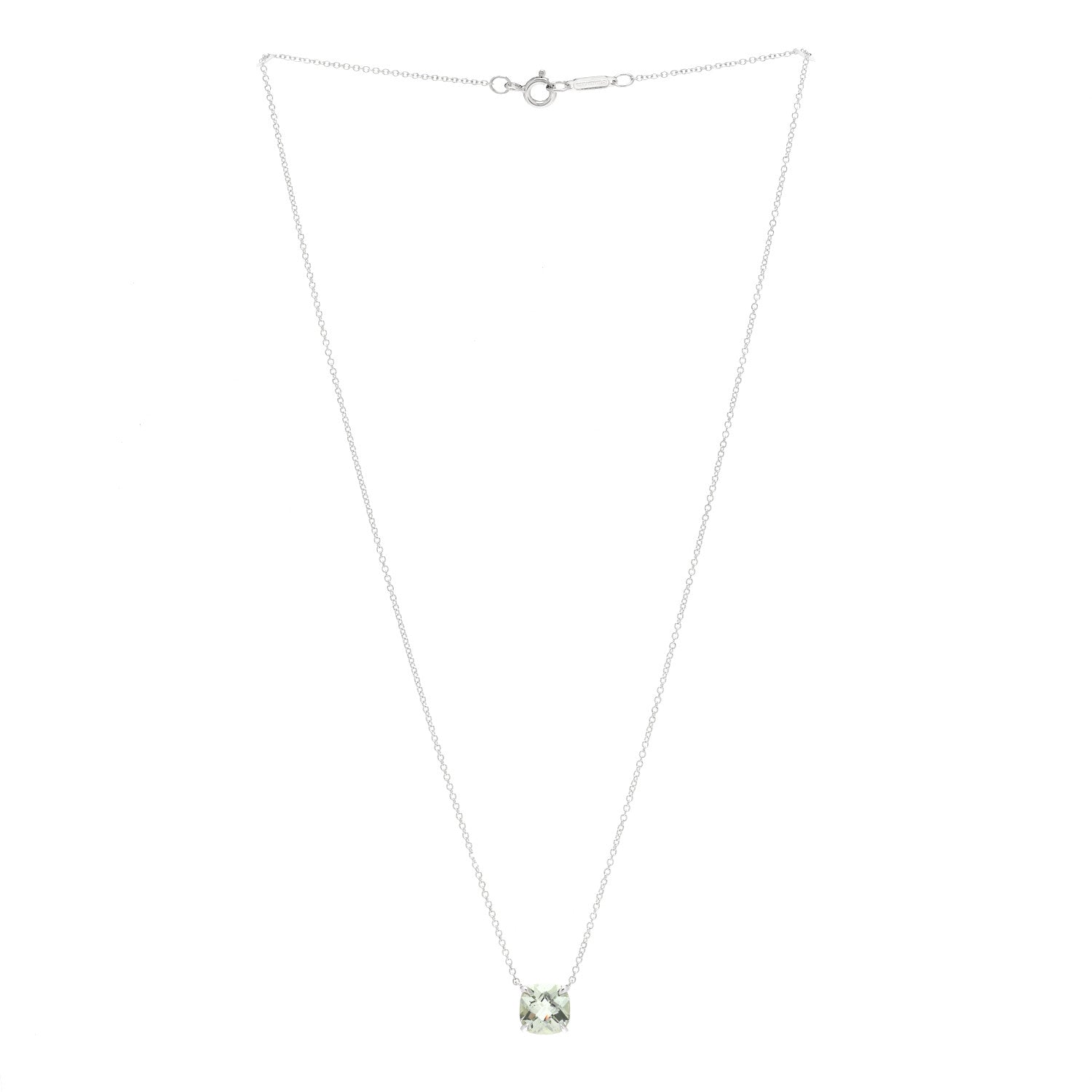 Tiffany Sterling Silver Prasiolite Sparklers Pendant Necklace 3 of 5