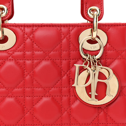 Christian Dior Lambskin Cannage Small Lucky Badges My Lady Dior Red 8 of 11