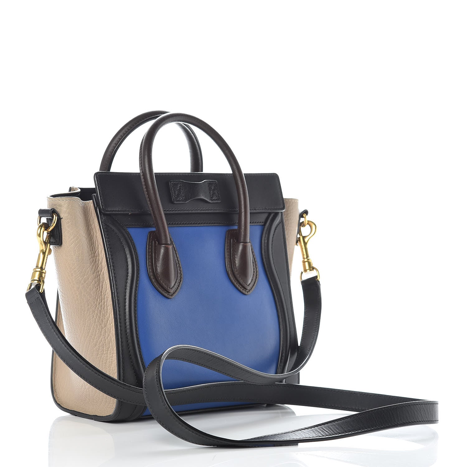 Celine Smooth Calfskin Bullhide Nano Tri-Color Luggage Indigo 3 of 14