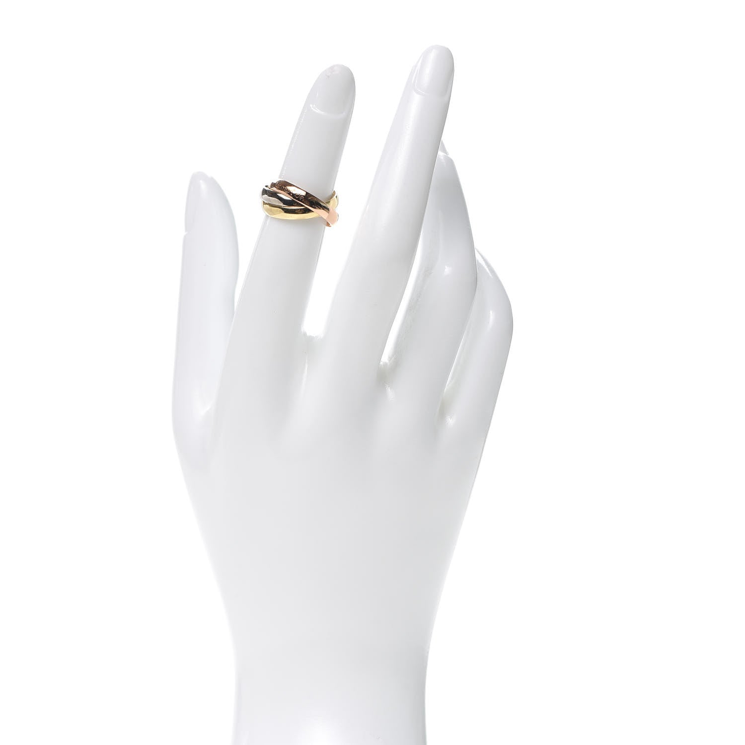 Cartier 18K Pink Yellow White Gold Classic Les Must De Cartier Trinity Ring 48 4.5 2 of 4