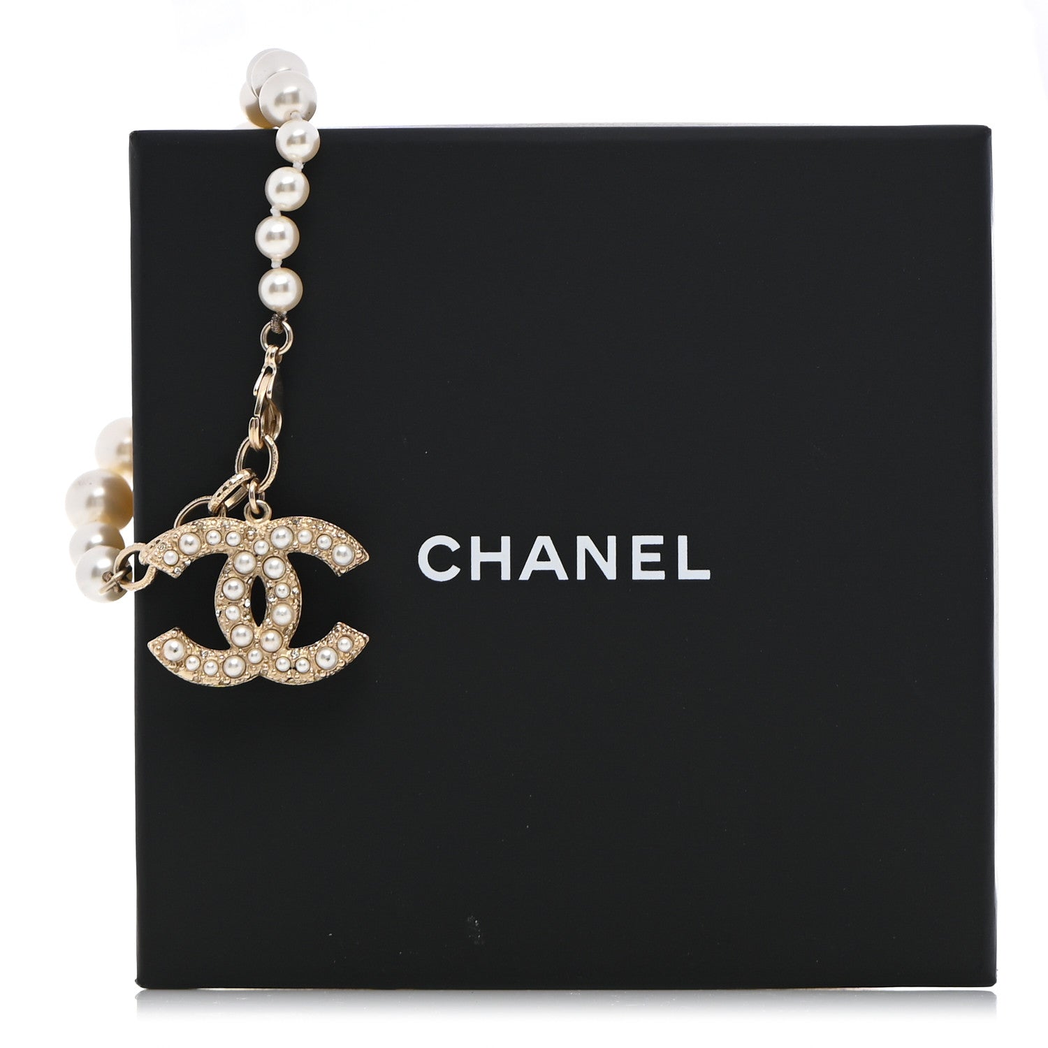 Chanel Graduated Pearl Crystal CC Bracelet Gold 5 of 5