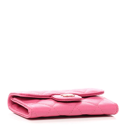 Chanel Caviar Quilted Flap Card Holder Wallet Pink 4 of 9
