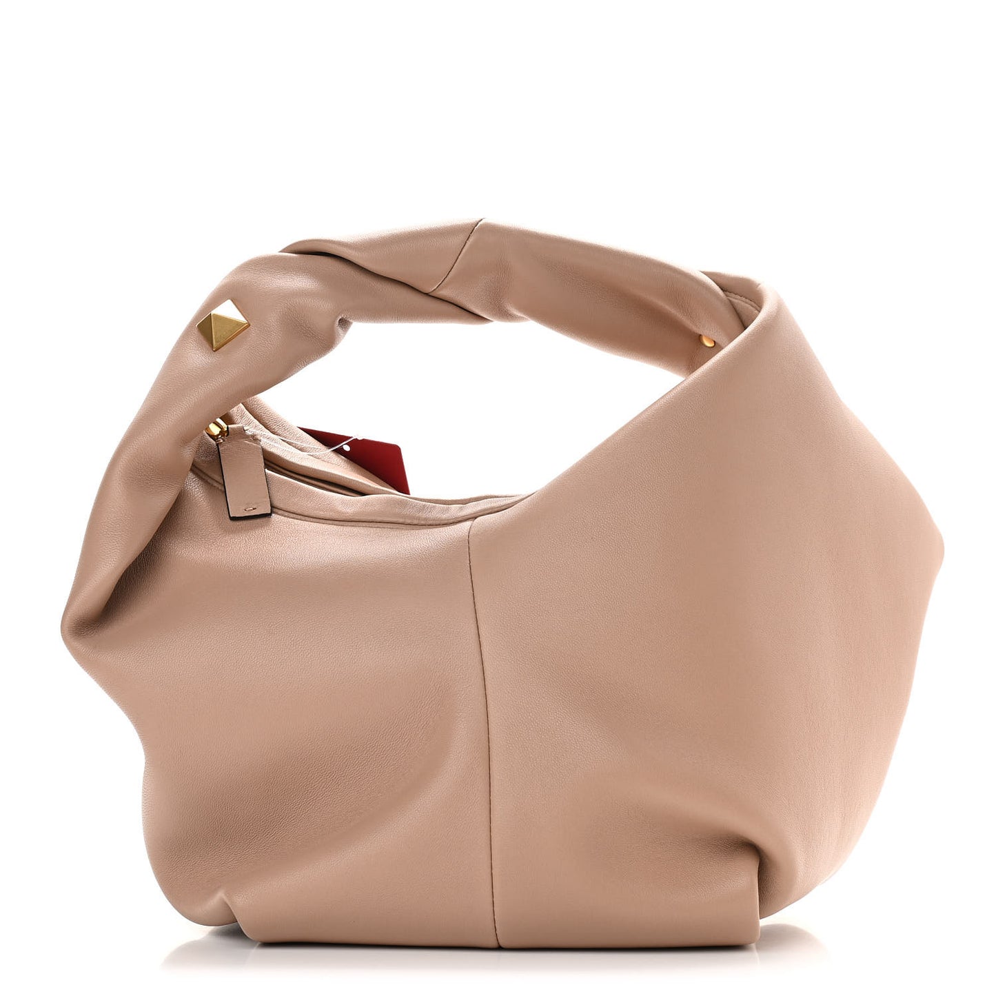 Nappa Small Roman Stud Hobo Rose Cannelle
