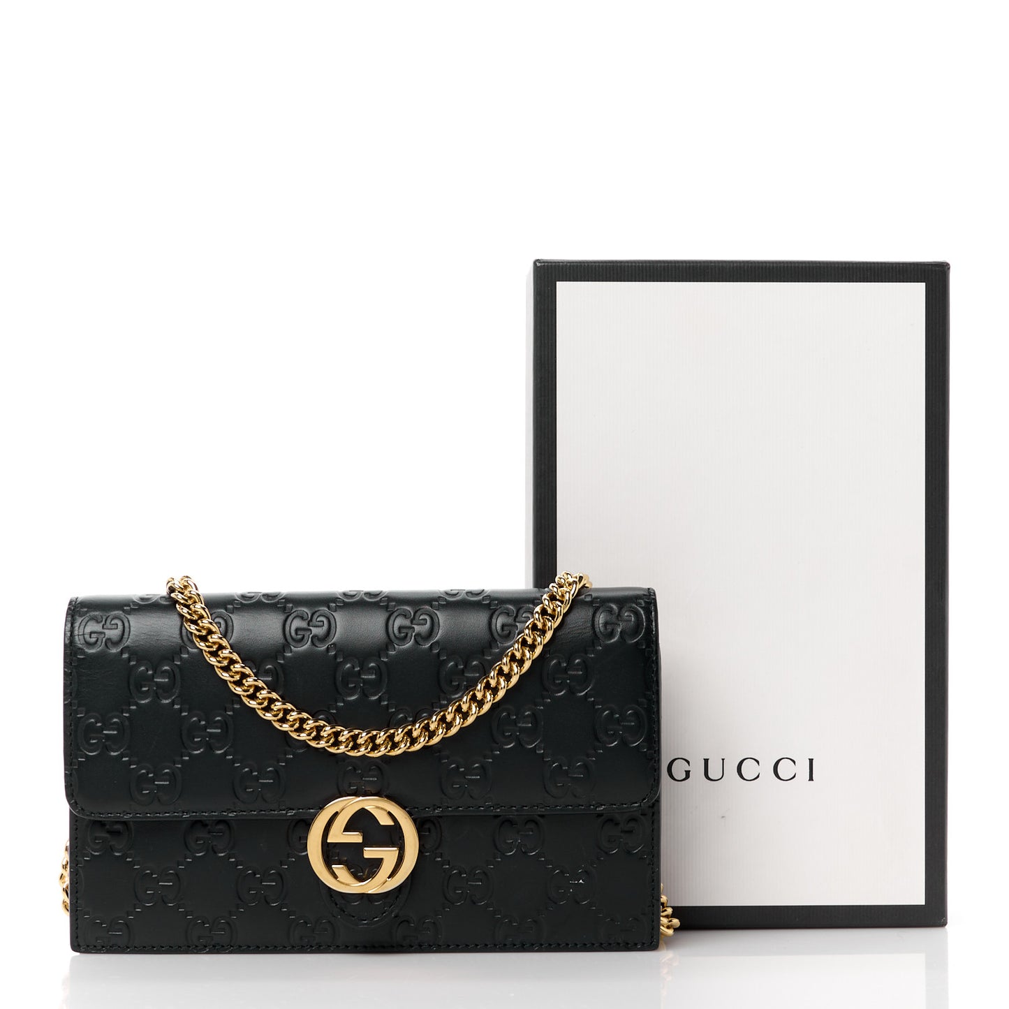 Guccissima Icon Chain Wallet Black