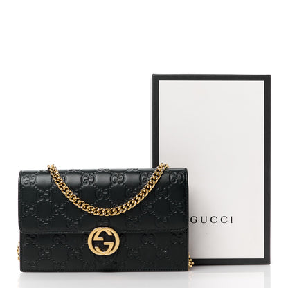 Gucci Guccissima Icon Chain Wallet Black 12 of 12