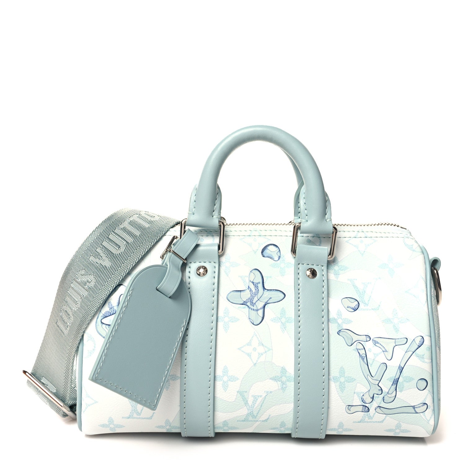 Louis Vuitton Monogram Aquagarden Keepall Bandouliere 25 Crystal Blue 1 of 11