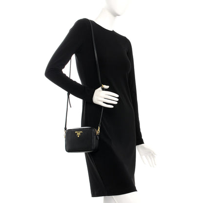 Prada Saffiano Mini Camera Crossbody Bag Nero Black 2 of 9
