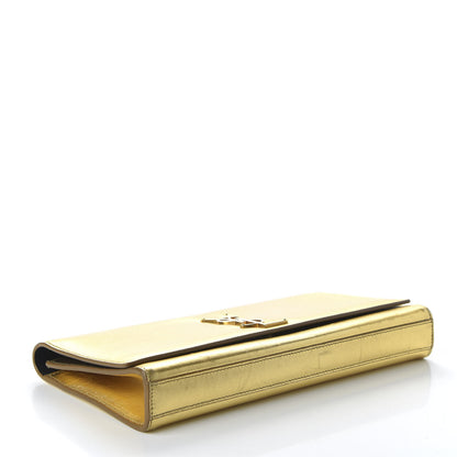 Saint Laurent Metallic Calfskin Monogram Large Belle De Jour Clutch Gold 4 of 9