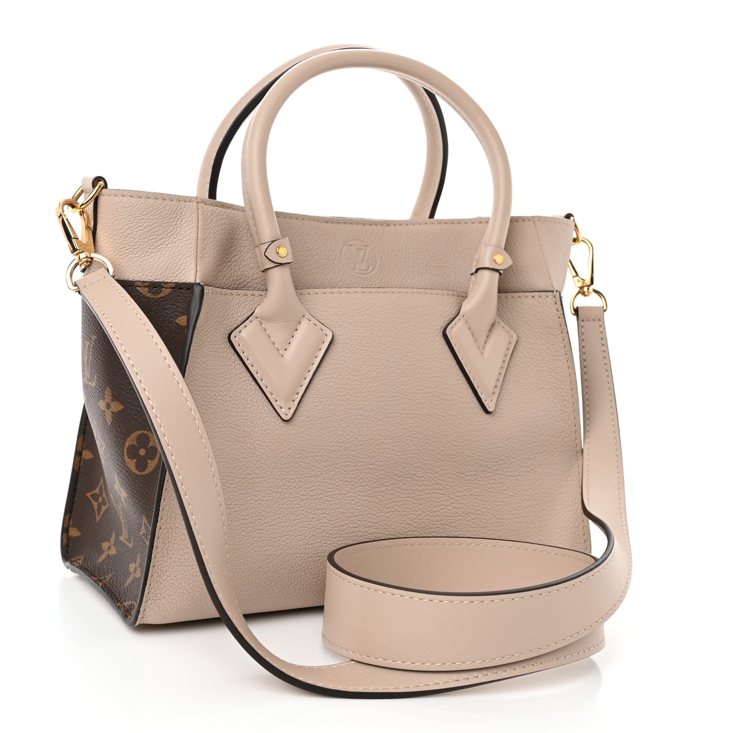 Calfskin Monogram On My Side PM Greige