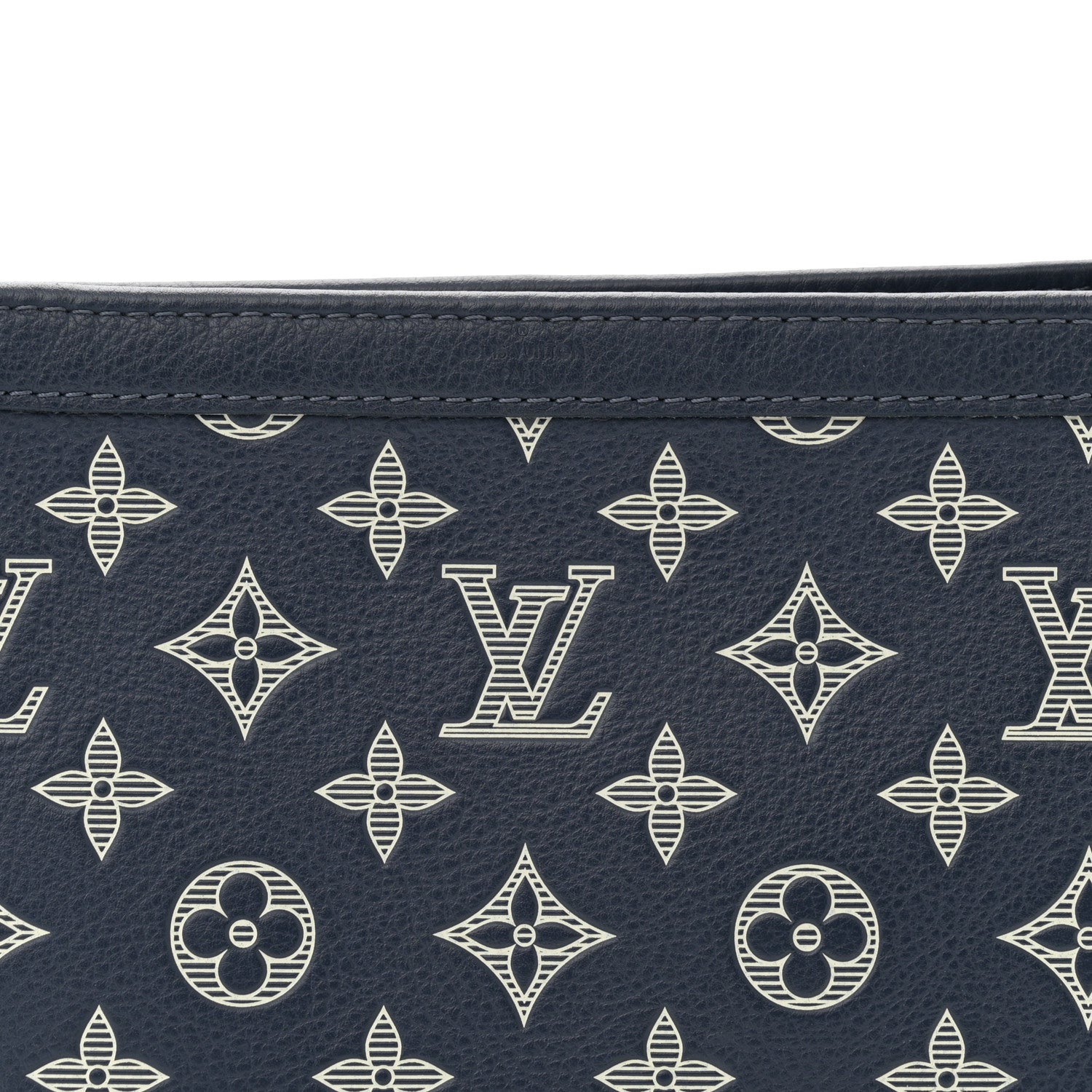 Louis Vuitton Calfskin Monogram Shadow Gaston Wearable Wallet Ink Blue White 8 of 10