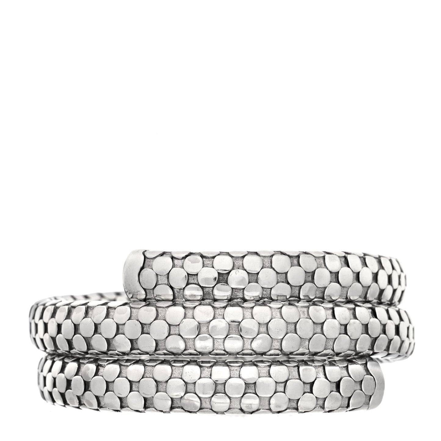 Sterling Silver Dot Double Coil Bracelet