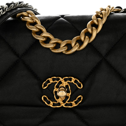 Chanel Shiny Goatskin Quilted Medium Chanel 19 Flap Black 8 of 10