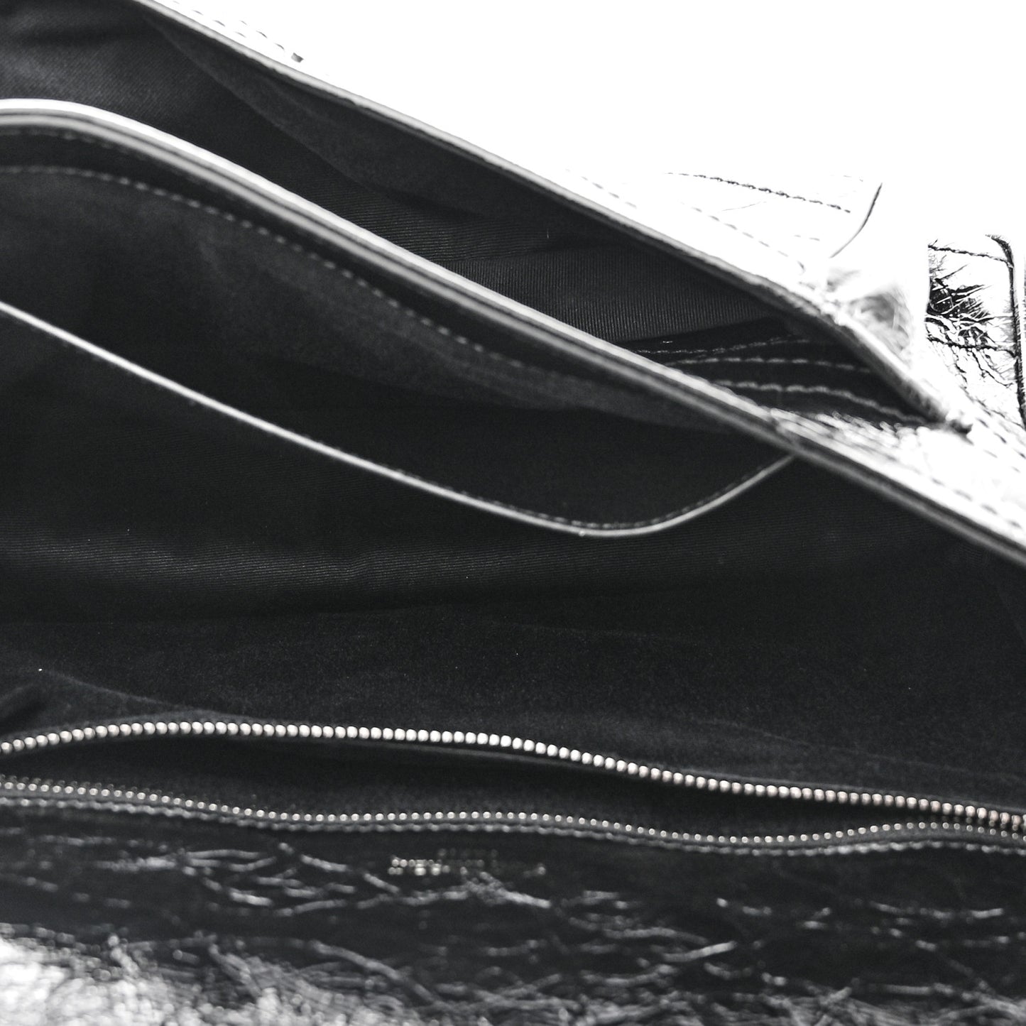 Crinkled Calfskin Matelasse Monogram Medium Niki Chain Satchel Black